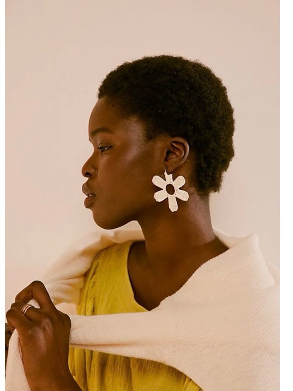 NWOT Free People Wendy Woven Flower Dangle Earrings